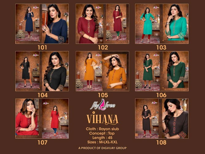 Fly Free Vihana New exclusive Wear Designer Rayon Kurti Collection